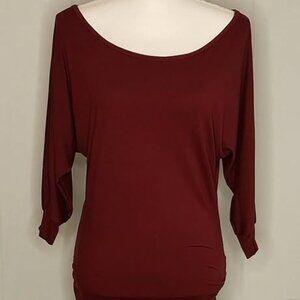 Maroon Dolman Sleeve Tunic